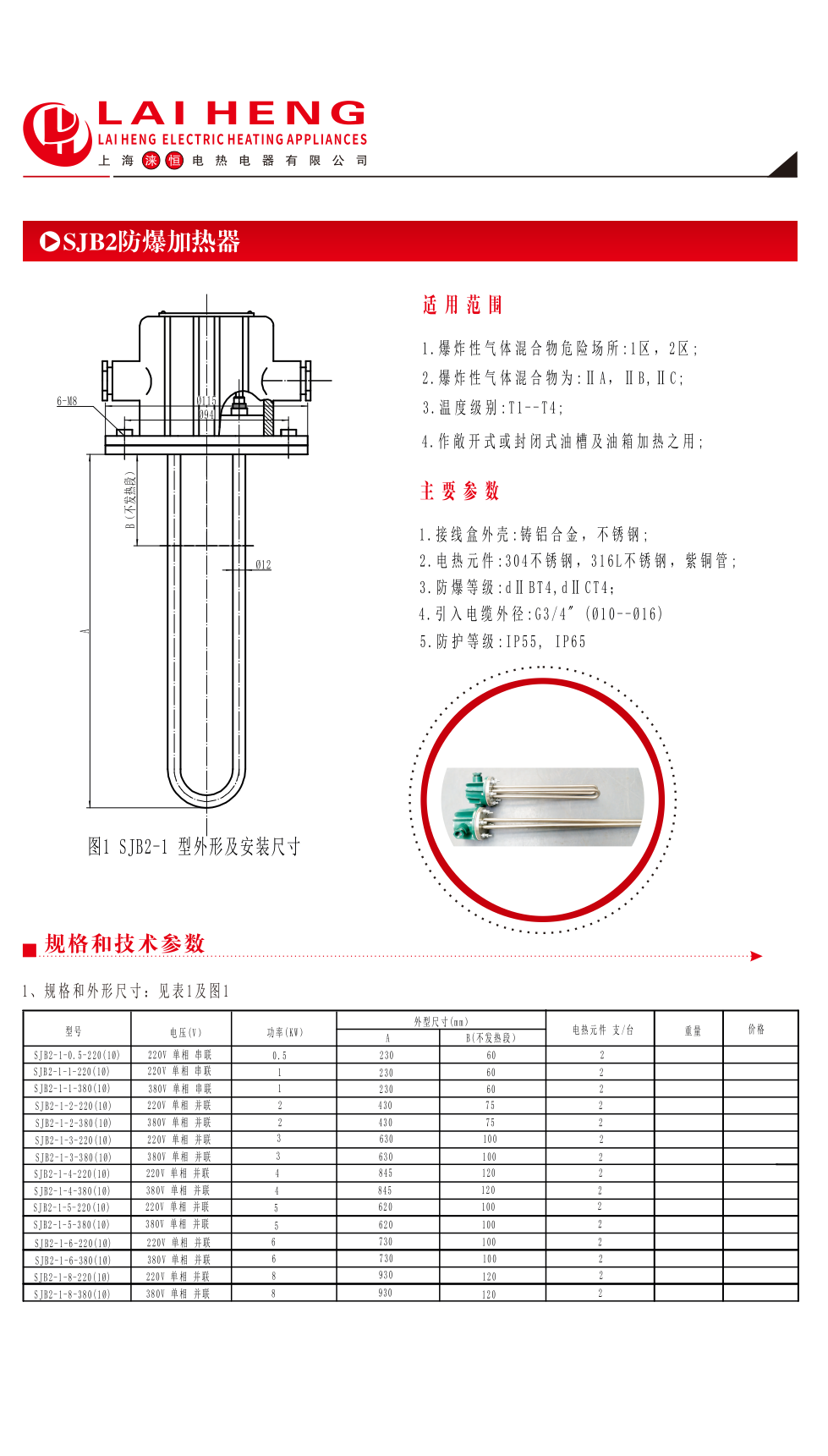 SJB2-1防爆加热器(图4)